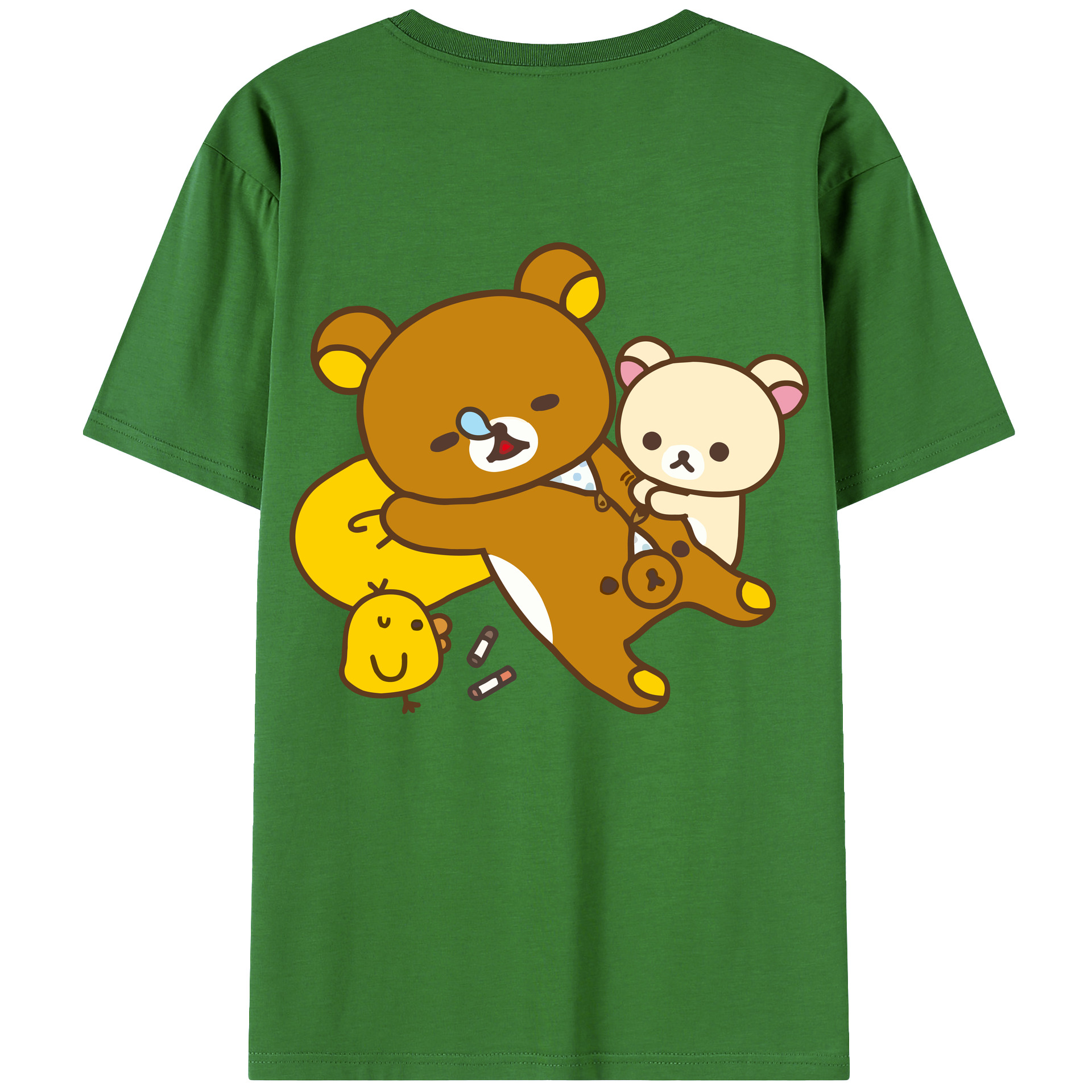 （画像用） リラックマ リラックマ キイロイトリ Rilakkuma Korilakkuma Kiiroitori レディース半袖Tシャツ(バックプリント)